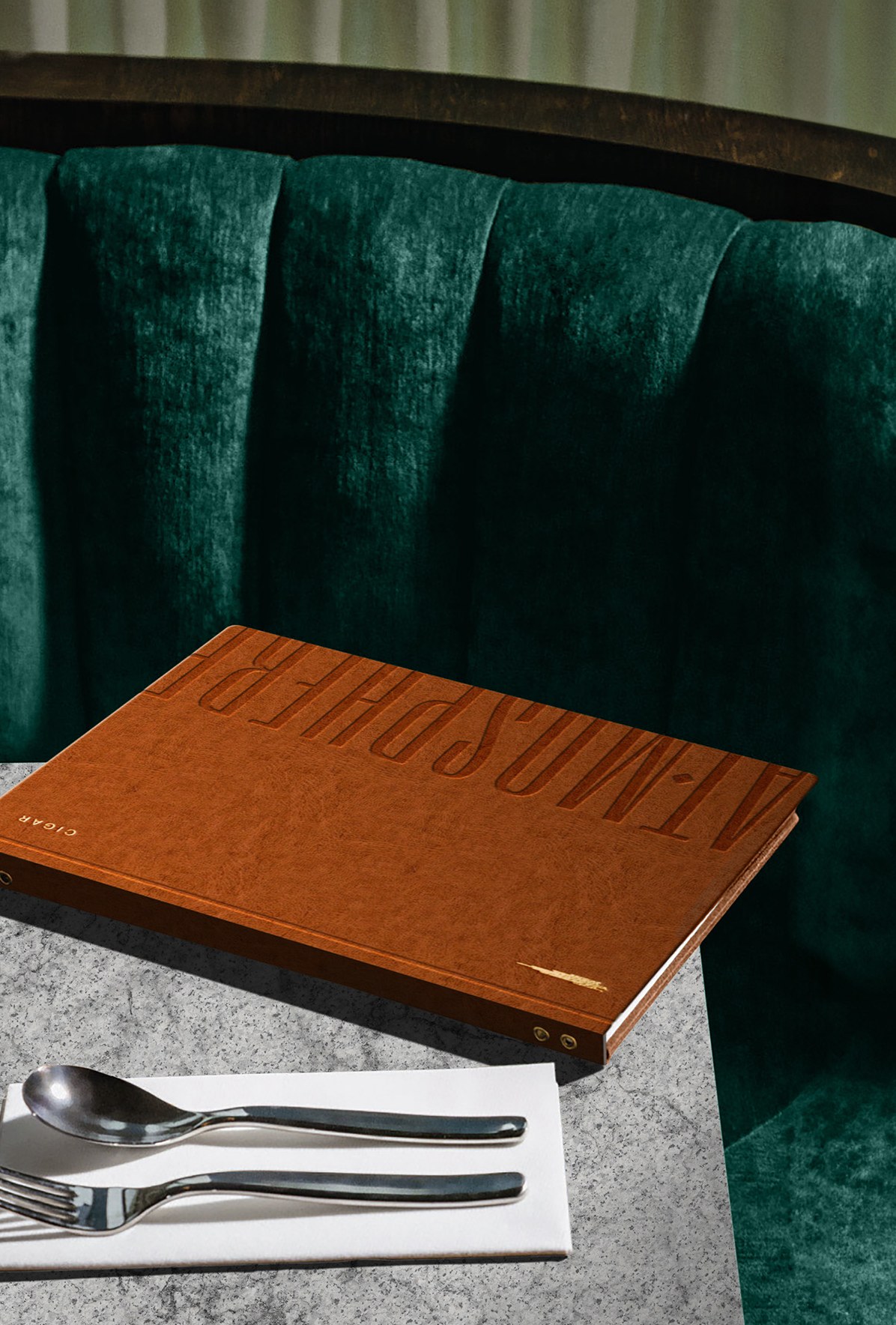 The At.mosphere menu on the table