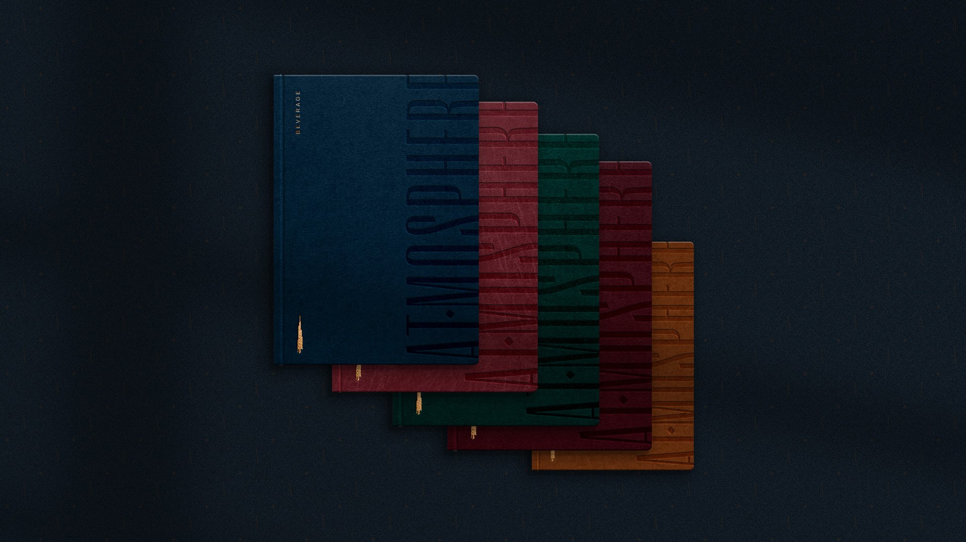 The At.mosphere menu system in jewel-tone colourways