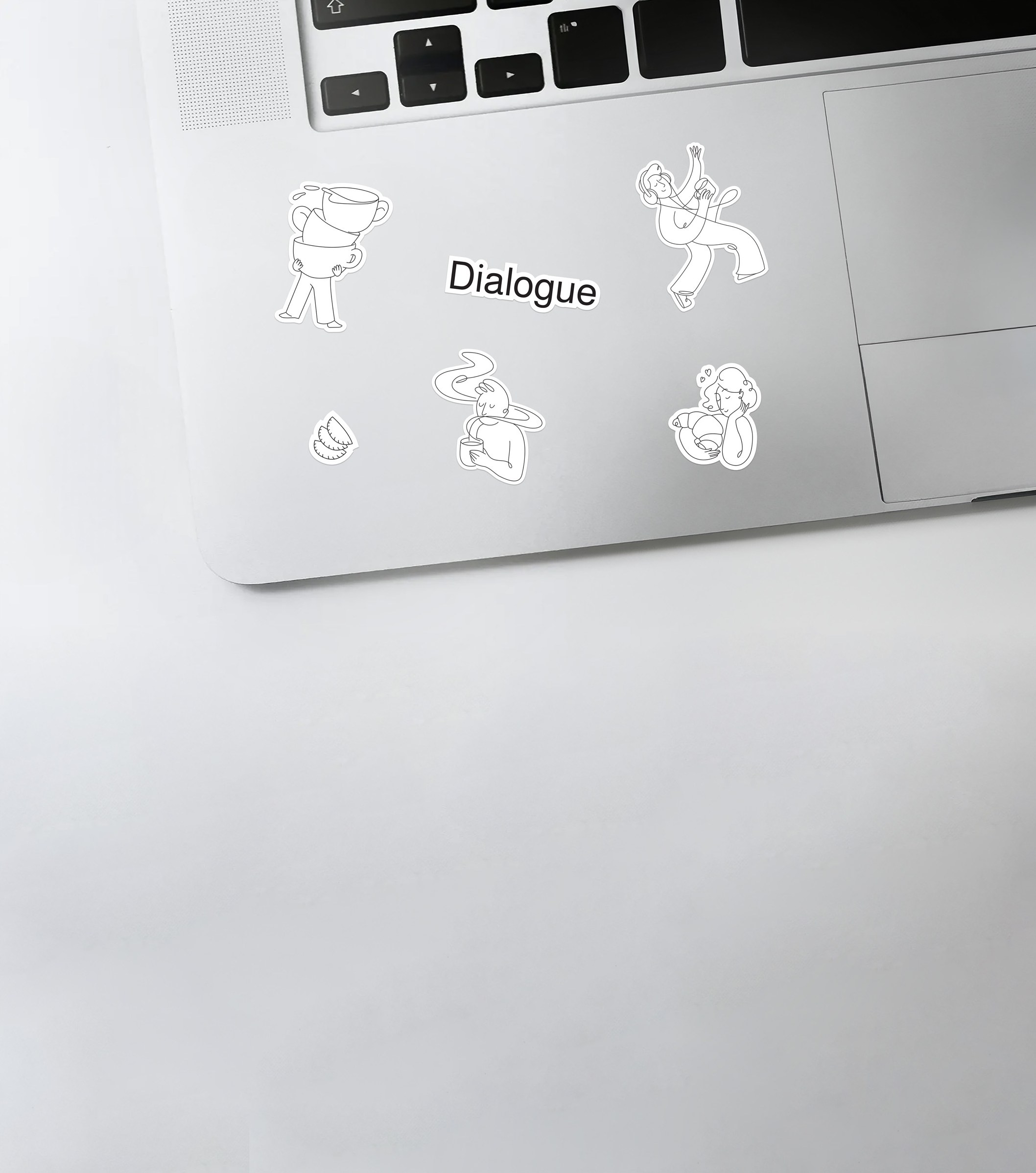 Dialogue line-illustration stickers