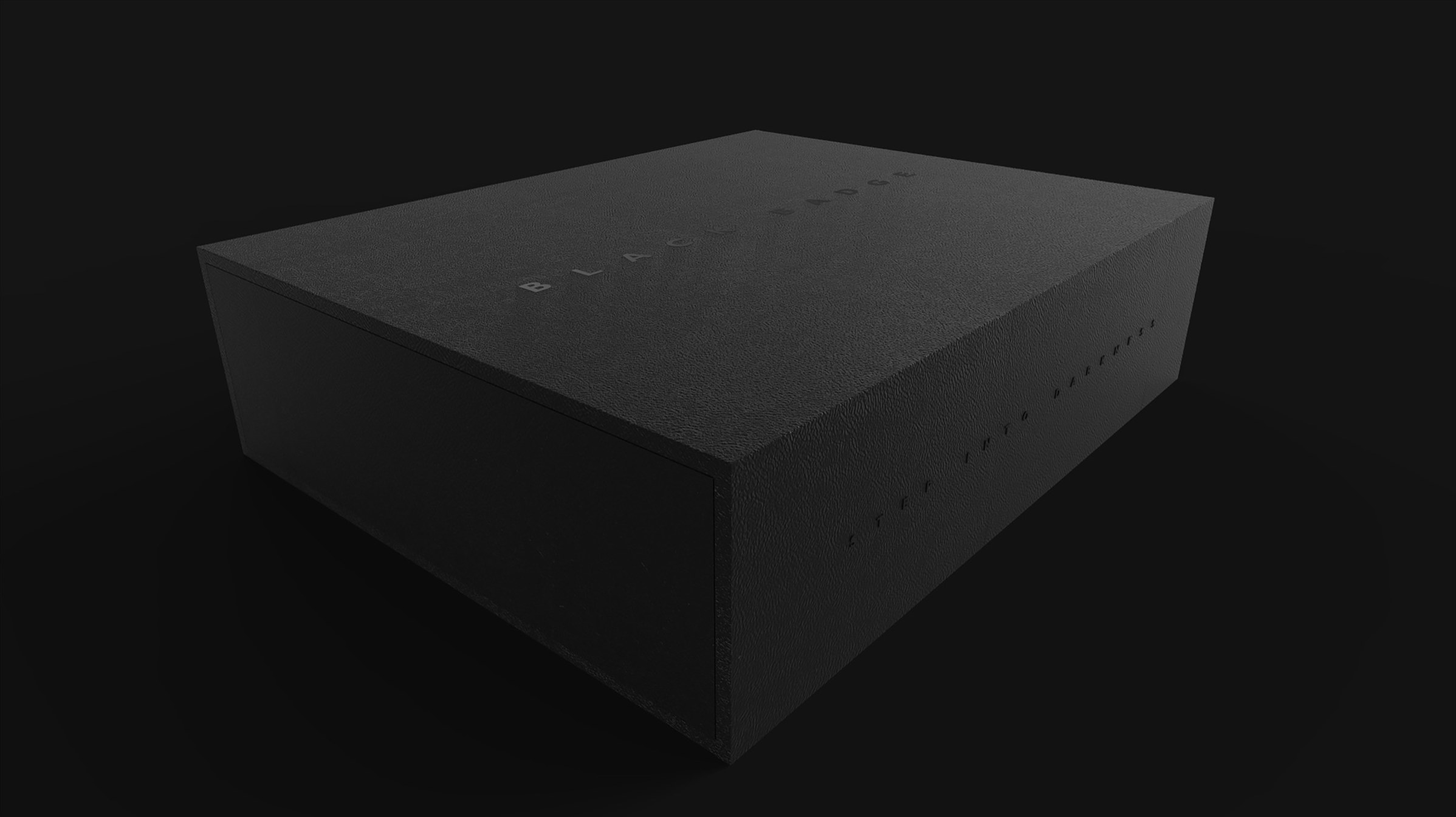 The closed Black Badge box — a single dark object