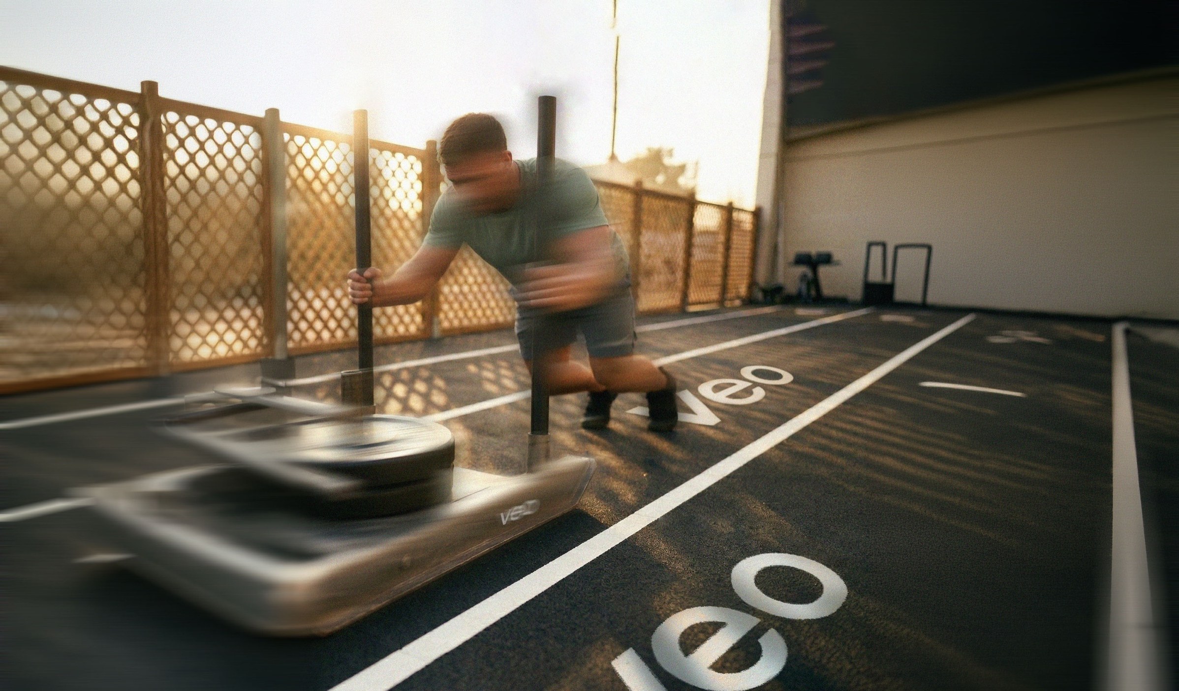 Sled training on the Veo track