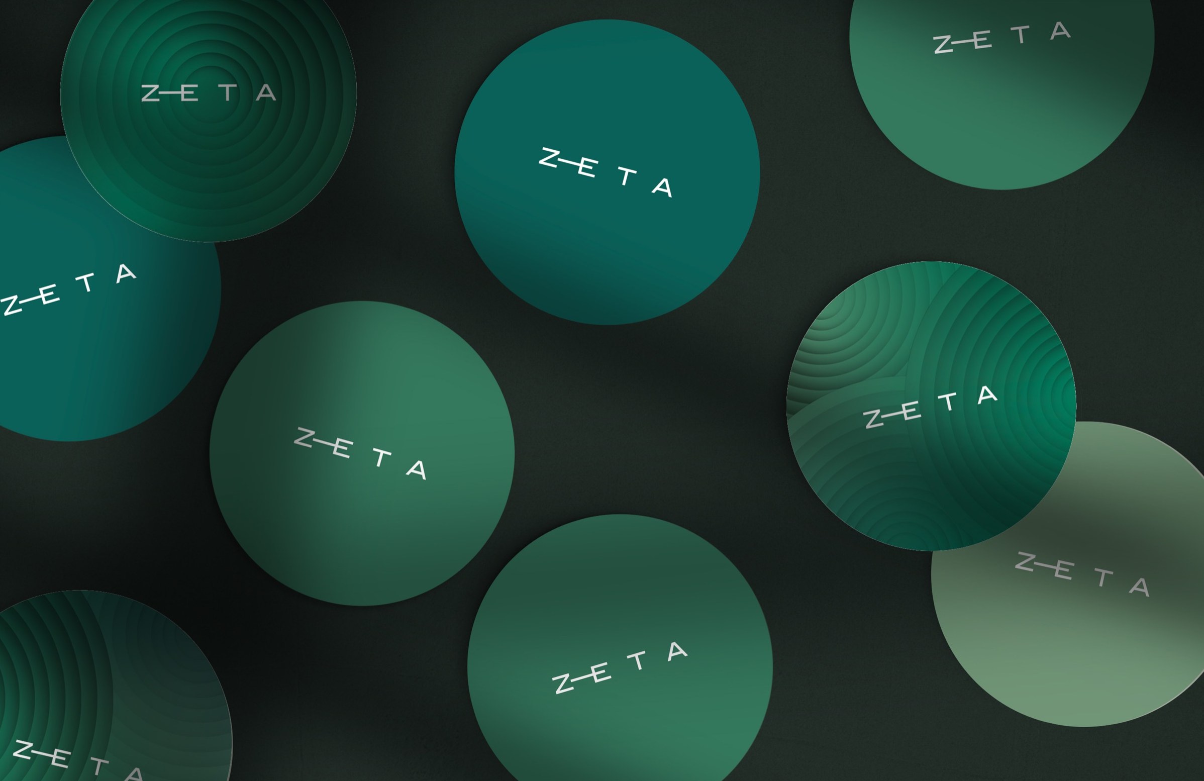 The Zeta coaster set across the ripple palette
