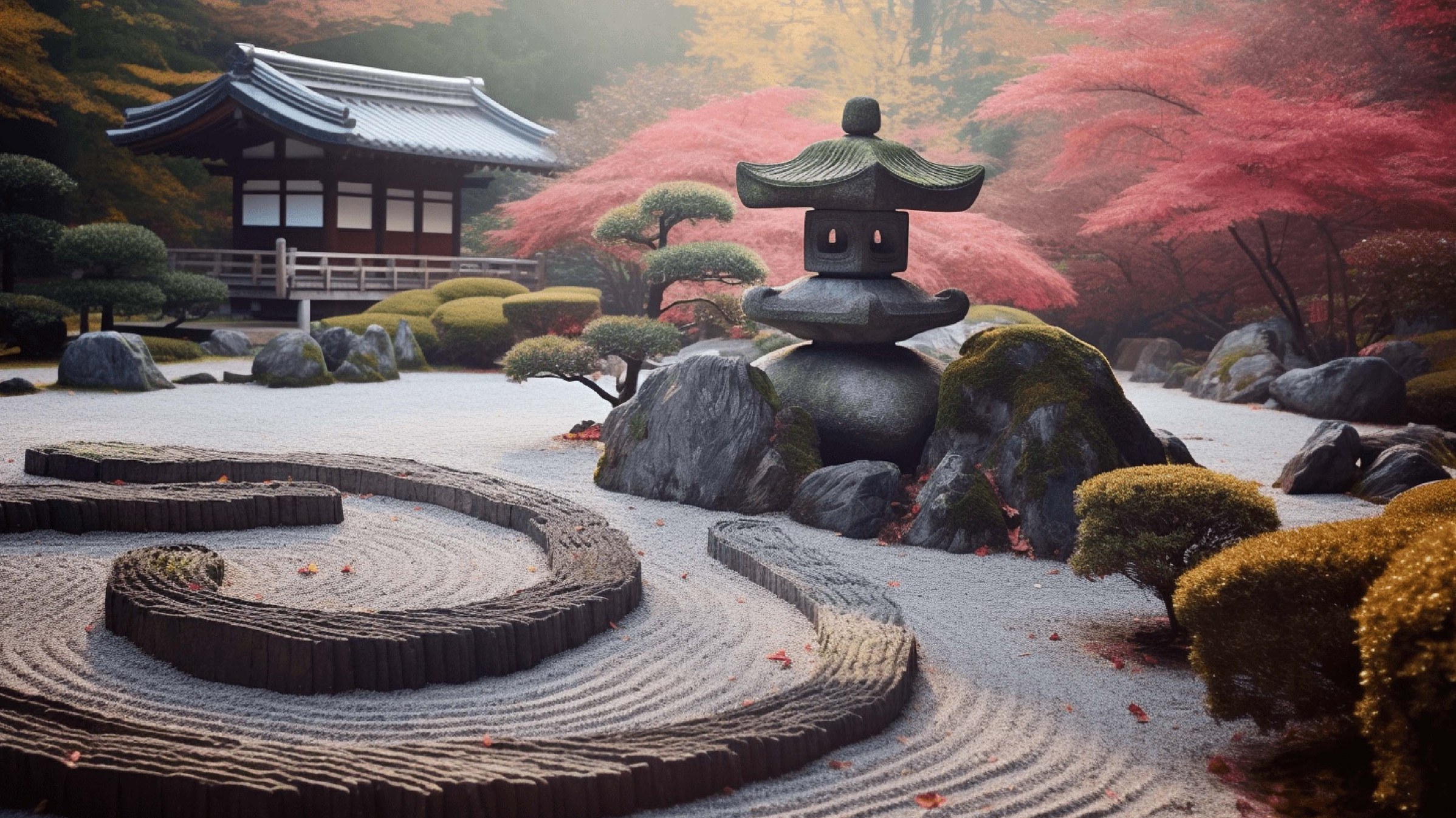 A Japanese Zen garden — the art direction reference